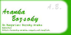 aranka bozsoky business card